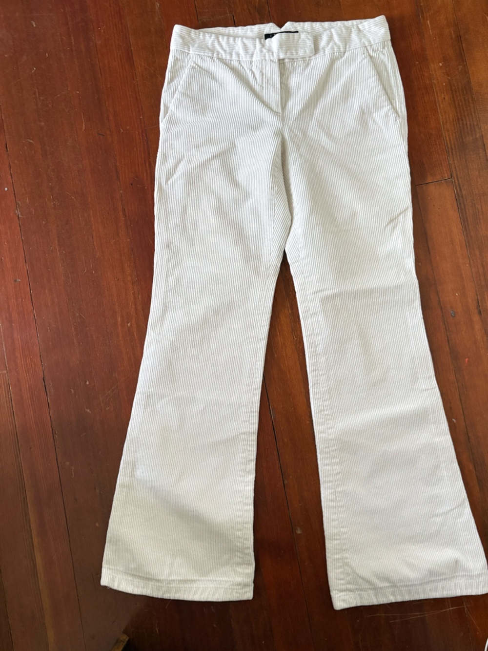 Theory Cream Ribbed Corduroy Pants